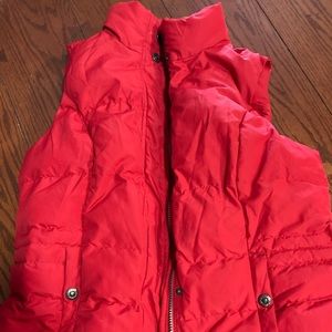 Dressbarn puffy vest in red, size small.
